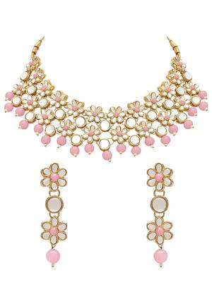 Gold Plated Traditional Kundan Choker Necklace & Earring Ethnic Jewellery Set Gift for Women & Girls 1