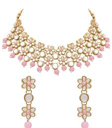 Gold Plated Traditional Kundan Choker Necklace & Earring Ethnic Jewellery Set Gift for Women & Girls