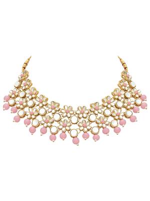 Gold Plated Traditional Kundan Choker Necklace & Earring Ethnic Jewellery Set Gift for Women & Girls 3