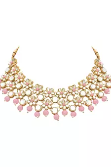 Gold Plated Traditional Kundan Choker Necklace & Earring Ethnic Jewellery Set Gift for Women & Girls