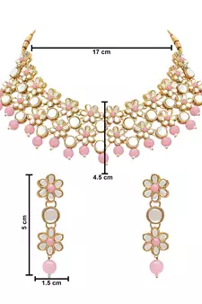 Gold Plated Traditional Kundan Choker Necklace & Earring Ethnic Jewellery Set Gift for Women & Girls