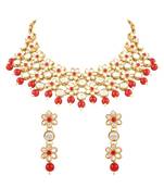 Gold Plated Traditional Kundan & Pearls Choker Necklace & Earring Ethnic Jewellery Set for Women & Girls