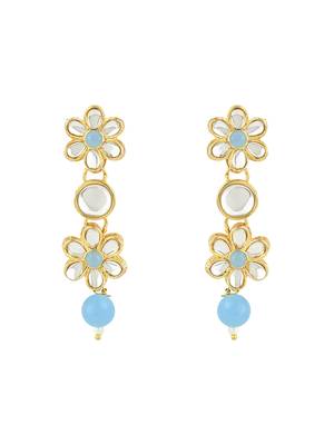Gold Plated Traditional Kundan & Pearls Choker Necklace & Earring Ethnic Jewellery Set for Women & GirlsK7229Sb 4