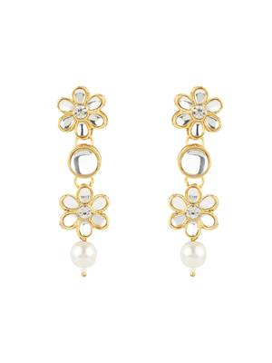 Gold Plated Traditional Kundan & Pearls Choker Necklace & Earring Ethnic Jewellery Set for Women & Girls K7229W 5