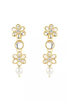 Gold Plated Traditional Kundan & Pearls Choker Necklace & Earring Ethnic Jewellery Set for Women & Girls K7229W