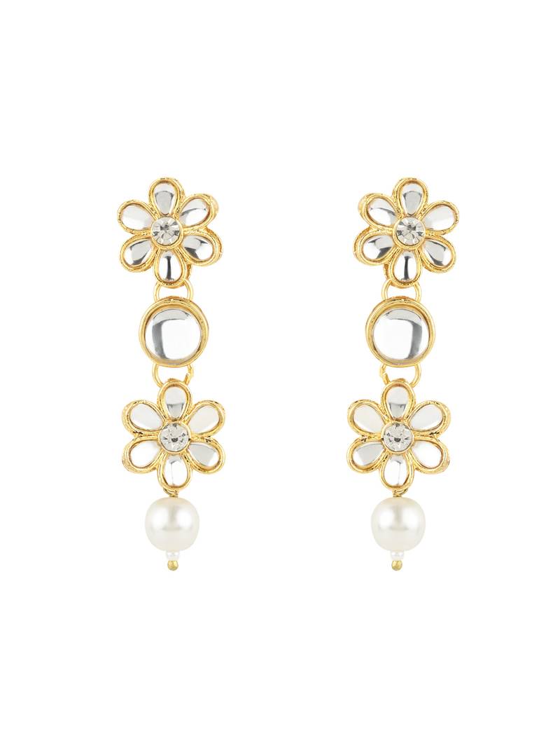 Gold Plated Traditional Kundan & Pearls Choker Necklace & Earring Ethnic Jewellery Set for Women & Girls K7229W