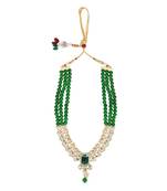 Gold Plated Traditional Necklace Jewellery Set with Earrings for Women 