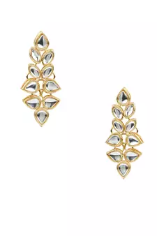 Gold Plated Traditional Kundan Necklace Jewellery Set with Earrings & Maang Tikka for Women 