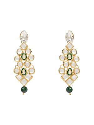 Gold Plated Traditional Kundan & Pearls Choker Necklace Jewellery Set with Earrings for Women and girls 4