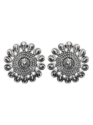 Silver Oxidised Traditional Choker Necklace and Earrings Jewellery Set For Women & Girls  4