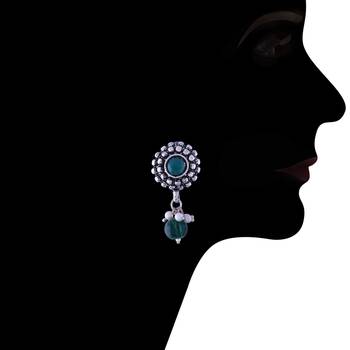 Silver Plated Traditional Style Choker Necklace Jewellery Set for Women/Girls  2