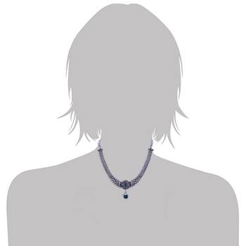 Silver Plated Traditional Style Choker Necklace Jewellery Set for Women/Girls  3