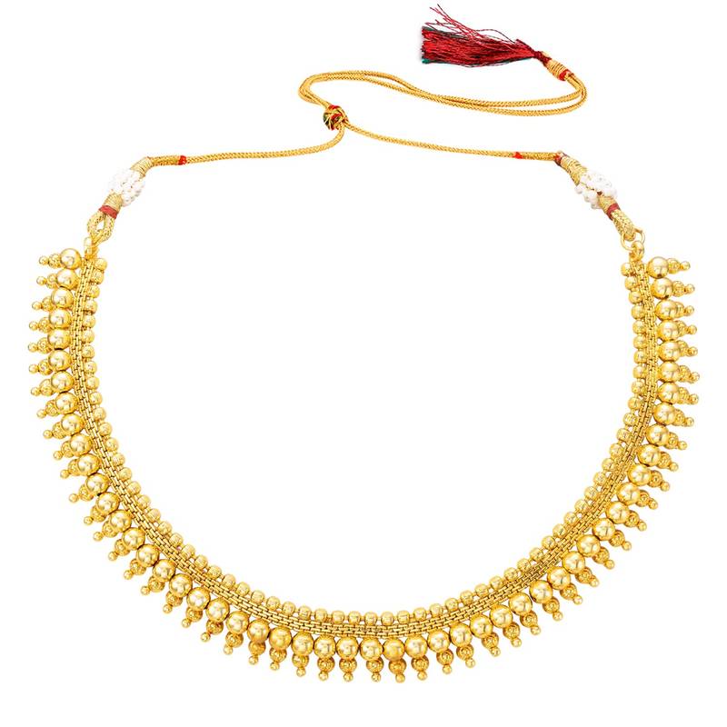 I Jewels Gold Plated Traditional Choker Necklace Jewellery Set For Women/Girls 