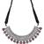 I Jewels Silver Oxidised Jewellery Choker Necklace Set with Earrings for Women & Girls(MC118R)