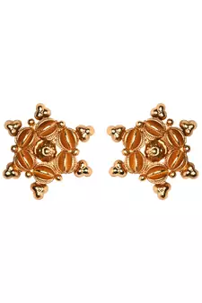 Gold Plated Traditional Stylish Golden Necklace with Earrings for Women & Girls 