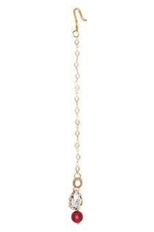 Gold Plated Pearl Kundan manng tikka for baby girls/kids 