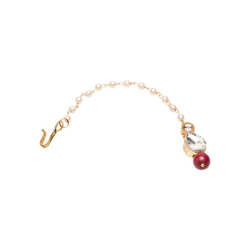 Gold Plated Pearl Kundan manng tikka for baby girls/kids 