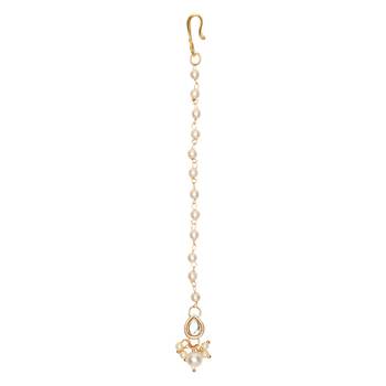 Gold plated Pearl Kundan manng tikka for baby girls/kids 1