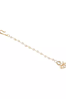 Gold plated Pearl Kundan manng tikka for baby girls/kids
