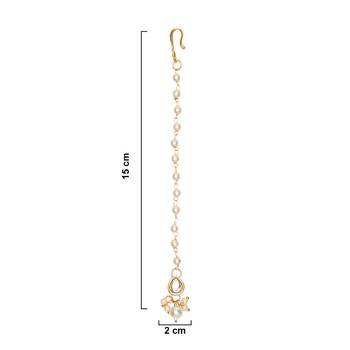 Gold plated Pearl Kundan manng tikka for baby girls/kids 5