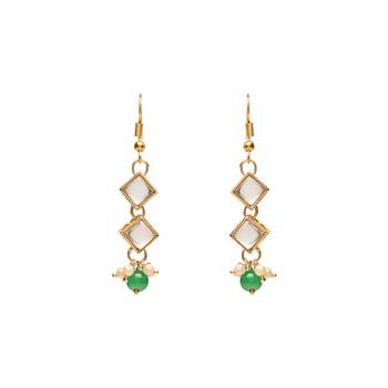 Gold Plated Earrings Handcrafted Kundan & Pearl  1