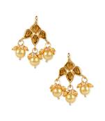 Gold Plated Earrings Handcrafted Kundan & Pearl 