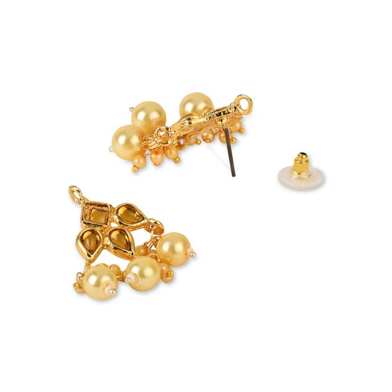 Gold Plated Earrings Handcrafted Kundan & Pearl 