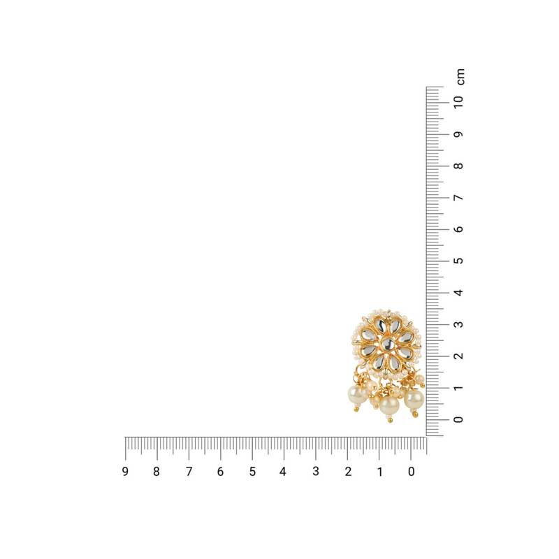 Gold Plated Earrings Handcrafted Kundan & Pearl 