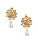 Gold Plated Earrings Handcrafted Kundan & Pearl 