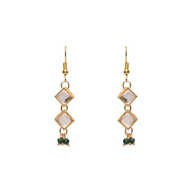 Gold Plated Traditional Pearl Beaded Stylish Moti Necklace Jewellery Set with Earrings for Girls 