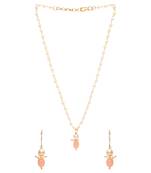 Gold Plated Traditional Pearl Beaded Stylish Moti Necklace Jewellery Set with Earrings for Girls 