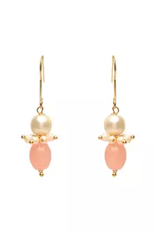 Gold Plated Traditional Pearl Beaded Stylish Moti Necklace Jewellery Set with Earrings for Girls 