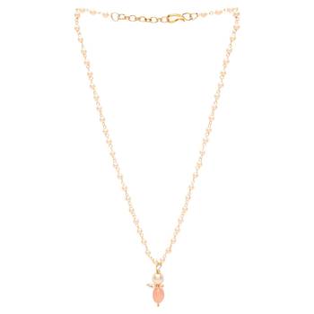 Gold Plated Traditional Pearl Beaded Stylish Moti Necklace Jewellery Set with Earrings for Girls  4