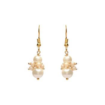 Gold Plated Traditional Pearl Beaded Stylish Moti Necklace Jewellery Set with Earrings for Girls  2