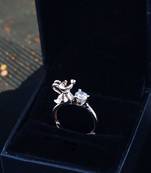Valentine's Special Rose Gold Plated Elegant Classy CZ Crystal Adjustable Finger Ring for Men & Boys 