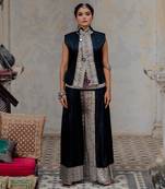 Palazo And Cross Jacket Set