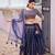 Navy Blue colour Georgette Sequins and Thread Embroidery Work Lehenga choli with Unstitched Blouse and Dupatta
