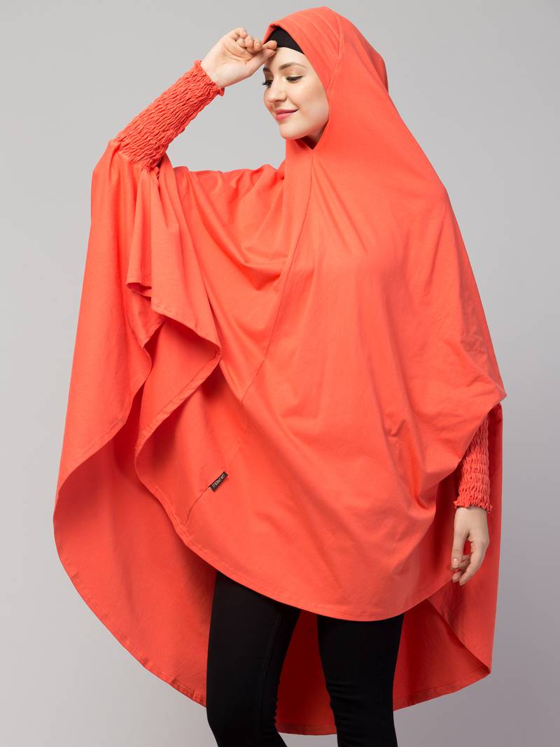 Nazneen stretchable smoking at wrist knee length Jilbab cum prayer khimar  Hijab