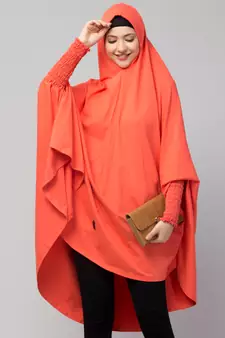 Nazneen stretchable smoking at wrist knee length Jilbab cum prayer khimar  Hijab