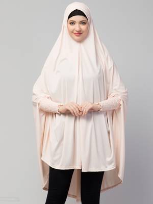 nazneen polyester jilbab khimar baby pink free size 1