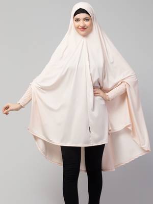 nazneen polyester jilbab khimar baby pink free size 2