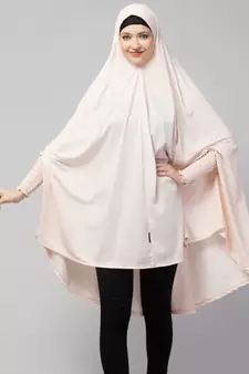 nazneen polyester jilbab khimar baby pink free size