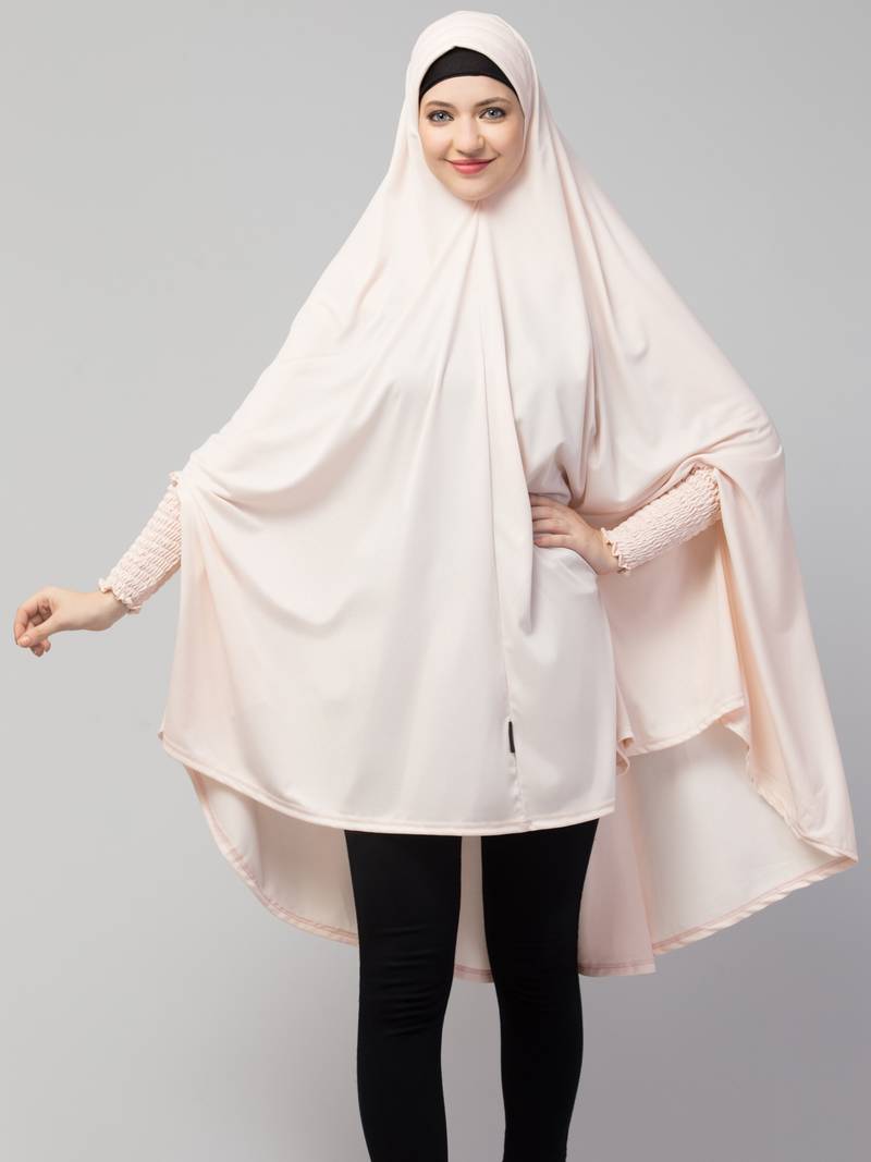 nazneen polyester jilbab khimar baby pink free size