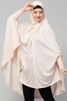 nazneen polyester jilbab khimar baby pink free size