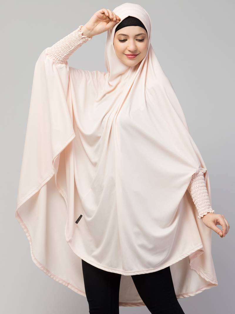 nazneen polyester jilbab khimar baby pink free size