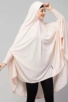 nazneen polyester jilbab khimar baby pink free size