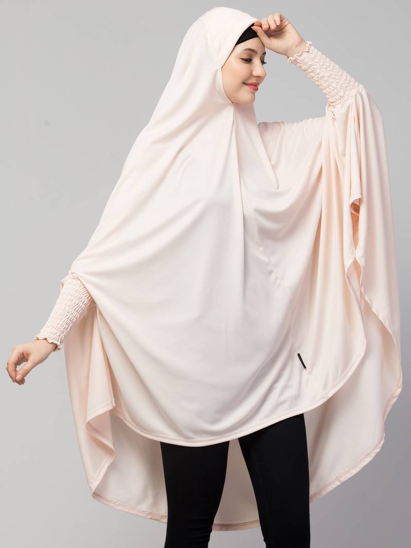 nazneen polyester jilbab khimar baby pink free size