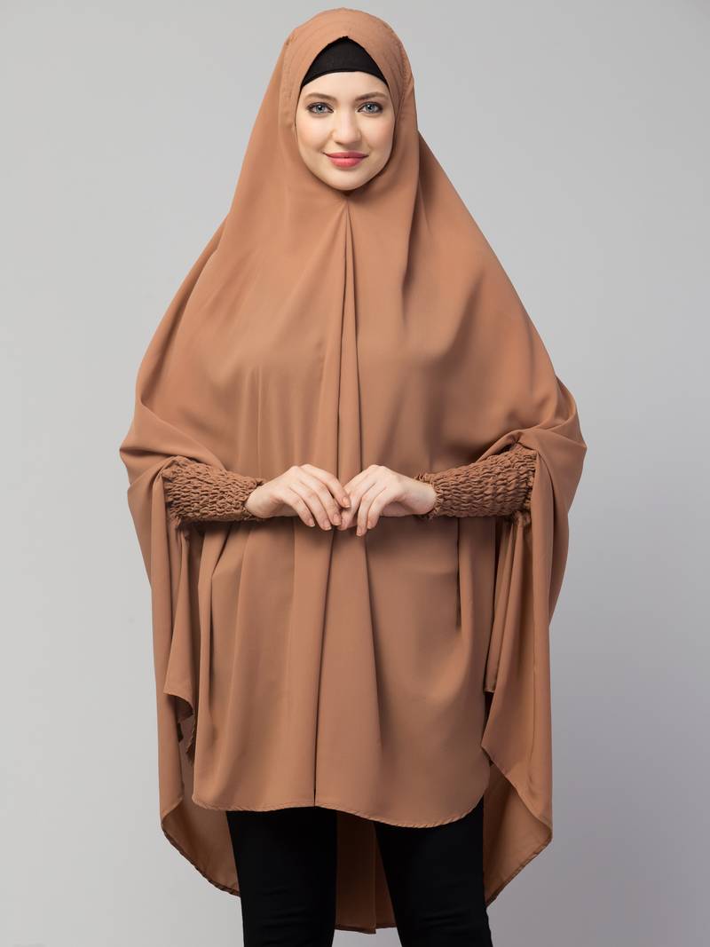 Nazneen stretchable smoking at wrist knee length Jilbab cum prayer khimar  Hijab