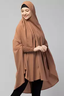 Nazneen stretchable smoking at wrist knee length Jilbab cum prayer khimar  Hijab