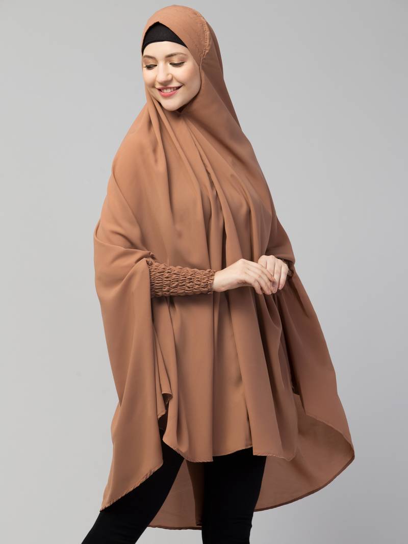 Nazneen stretchable smoking at wrist knee length Jilbab cum prayer khimar  Hijab